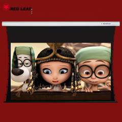 张家港红叶电动拉线幕120寸16:9超高清3D&4K电动拉线白软幕遥控幕
