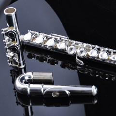 长笛  美德威乐器 16闭孔E键弯管镀银长笛 MFL-207C 儿童长笛乐器