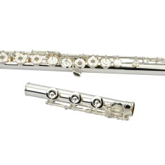 长笛 17开闭镀银日本管体 纯银吹口片 专业笛法式按键 美德威乐器