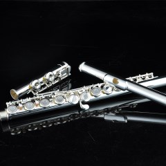 长笛 乐器正品 16开闭两用镀银 专业笛子 法式按键【美德威乐器】