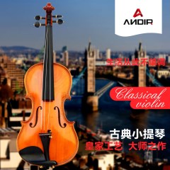 ANDIR小提琴手工实木虎纹雕花演奏小提琴 初学考级演奏儿童小提琴