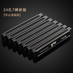 天鹅24孔7调复音口琴专业演奏套装全套演奏初学ABCDEFG#7调套装