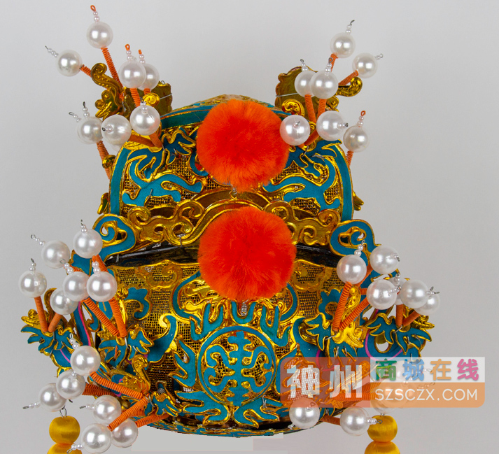 中原戏装 戏剧戏曲王帽皇帝帽子皇上帽盔王爷帽帝王帽古装