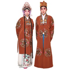 中原戏装戏曲男女员外衣京剧老生老旦服装土地公宝相五蝠员外对披