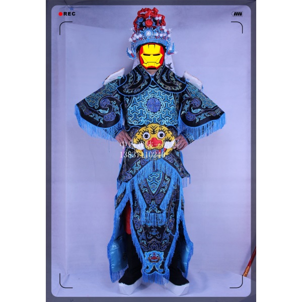 京剧 戏曲戏剧 服装用品 武生将军男大靠 红色男改良靠文明靠软靠