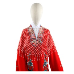 中原戏装戏曲花旦云肩小姐披肩玻璃管云肩仿珍珠衫京剧红娘云肩