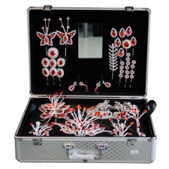 中原戏装戏曲旦角头面全套青衣花旦木钻头面整套箱装小姐头饰整箱