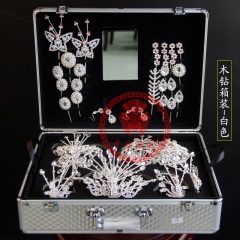 中原戏装戏曲旦角头面全套青衣花旦木钻头面整套箱装小姐头饰整箱