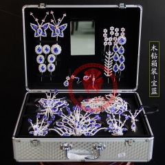 中原戏装戏曲旦角头面全套青衣花旦木钻头面整套箱装小姐头饰整箱