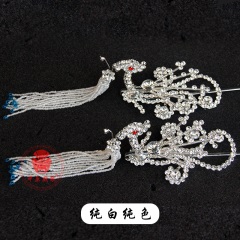中原戏装戏曲京剧青衣花旦小姐水钻头饰戏剧双光七彩水钻偏凤边凤