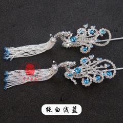 中原戏装戏曲京剧青衣花旦小姐水钻头饰戏剧双光七彩水钻偏凤边凤