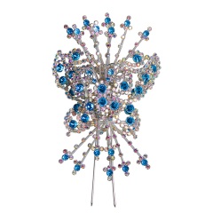 中原戏装戏曲大蝴蝶顶花双光七彩水钻木钻头面京剧青衣花旦包头饰