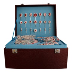 中原戏装戏曲青衣花旦角水钻头面全套箱装双光七彩进口捷克钻头饰