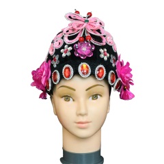 中原戏装戏曲头面木钻一体式头面古典舞京越剧旦角小姐头套包头饰