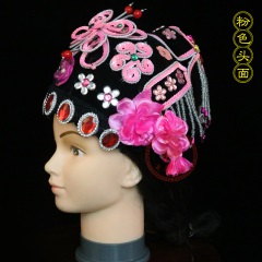 中原戏装戏曲头面木钻一体式头面古典舞京越剧旦角小姐头套包头饰