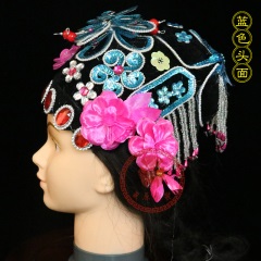 中原戏装戏曲头面木钻一体式头面古典舞京越剧旦角小姐头套包头饰