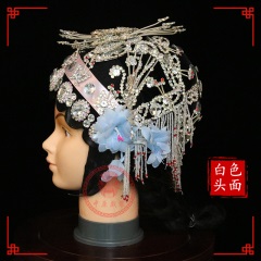 中原戏装戏曲头面木钻一体式整套头面戏剧京剧小姐头套木钻包头