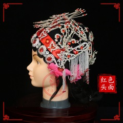 中原戏装戏曲头面木钻一体式整套头面戏剧京剧小姐头套木钻包头