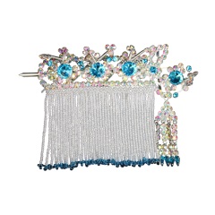 中原戏装戏剧头面鬓帘耳挖子鬓连戏曲京剧包头青衣小花旦水钻头饰