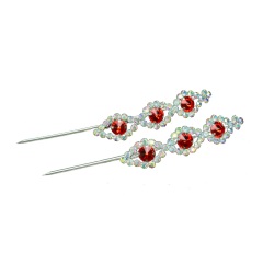 中原戏装戏曲青衣花旦头饰压鬓簪双光七彩水钻京剧戏剧头面三连珠