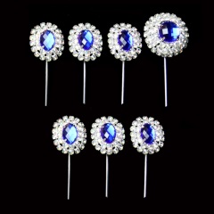 中原戏装戏曲头饰女七星泡子戏剧木钻头面京剧头饰宝石花额头泡子