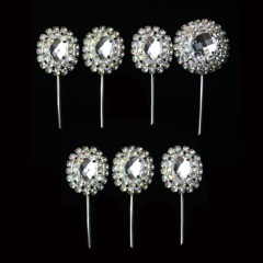 中原戏装戏曲头饰女七星泡子戏剧木钻头面京剧头饰宝石花额头泡子