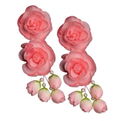 中原戏装戏曲戏剧鬓花京剧旦角头饰青衣花旦小姐新款双朵花月季花