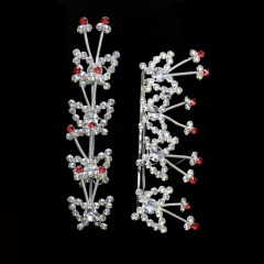 中原戏装戏曲戏剧头饰蝴蝶串青衣花旦小姐头饰鬓条木钻头面串蝴蝶