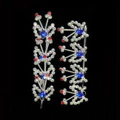 中原戏装戏曲戏剧头饰蝴蝶串青衣花旦小姐头饰鬓条木钻头面串蝴蝶