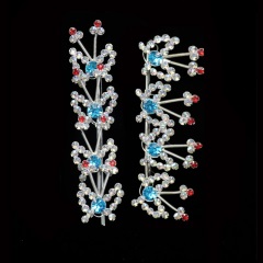 中原戏装戏曲戏剧头饰蝴蝶串青衣花旦小姐头饰鬓条木钻头面串蝴蝶