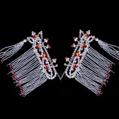 中原戏装戏剧鬓帘戏曲京豫剧头面青衣花旦头饰包头五彩木钻耳挖子