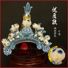 中原戏装戏曲尖顶帅盔头戏剧岳飞帽将军武将帅盔京剧盔帽子一开盔