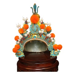 中原戏装戏曲尖顶帅盔头戏剧岳飞帽将军武将帅盔京剧盔帽子一开盔