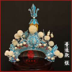 中原戏装戏曲尖顶帅盔头戏剧岳飞帽将军武将帅盔京剧盔帽子一开盔