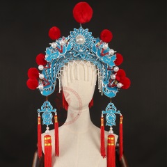 中原戏装戏曲小过桥京剧豫剧舞台装戏剧用品盔帽小过梁宫女额子