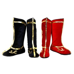 中原戏装戏曲鞋靴民族靴打鼓靴舞龙狮秧歌鞋靴子财神鞋演出长筒靴