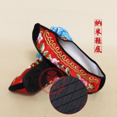 中原戏装戏曲彩鞋青衣花旦小姐绣花鞋戏鞋女古装纳米胶底平底彩鞋