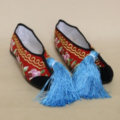 中原戏装戏曲彩鞋青衣花旦小姐绣花鞋戏鞋女古装纳米胶底平底彩鞋