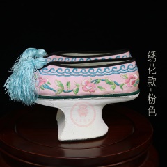 中原戏装旗鞋戏曲花盆底古装格格贵妃娘娘满族鞋清代女绣花彩鞋