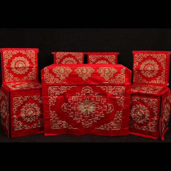 中原戏装京婺豫剧戏曲戏剧用品舞台搭配道具婚庆桌布大缎桌椅披