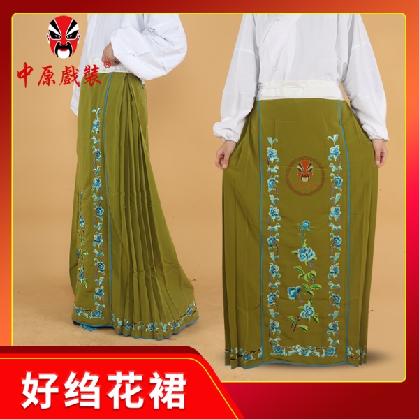 中原戏装京剧豫剧粤剧戏剧戏曲服装香色老旦裙子马面裙好绉花裙