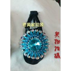 戏剧戏曲京剧古装青衣花旦刘海仿真发贴片双光头饰宝石花大泡