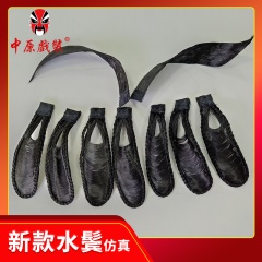 中原戏装戏曲水鬓贴片子京剧花旦包头饰软头面刘海仿真人发U型鬓