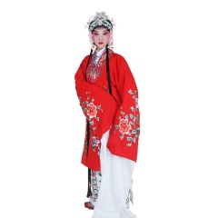 中原戏装大牡丹花女披京豫剧戏曲服装演出影视花旦青衣好绉女披