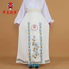 中原戏装京剧戏曲服装旦角仿手绣鱼鳞马面裙青衣软绉全金菊花腰包