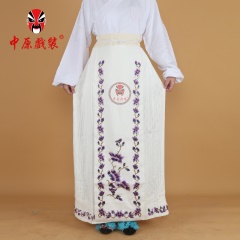 中原戏装京戏剧戏曲服装青衣花旦仿手绣鱼鳞马面裙软绉玉兰花腰包