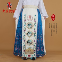 中原戏装京剧戏曲服装旦角青衣仿手绣鱼鳞马面裙软绉五彩团风腰包