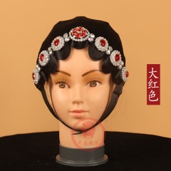 中原戏装戏曲戏剧用品京剧头面木钻一体式头面小姐头套木钻包头