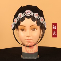 中原戏装戏曲戏剧用品京剧头面木钻一体式头面小姐头套木钻包头