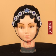 中原戏装戏曲戏剧用品京剧头面木钻一体式头面小姐头套木钻包头